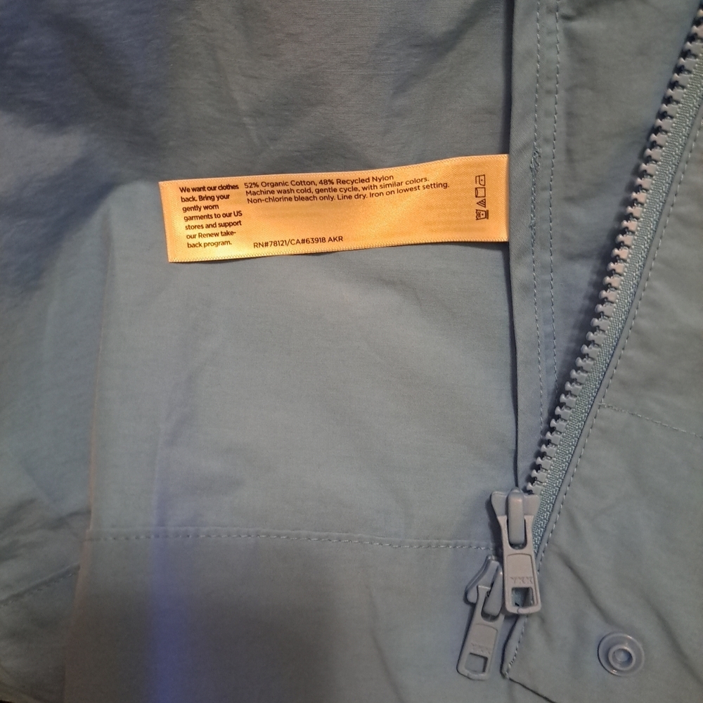NWT Eileen Fisher Stand Collar Jacket  Sz L Blue Cotton Nylon Blend 2025 Season - Picture 10 of 12